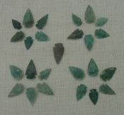 50 bulk arrowheads spearheads stone replica points green sa883