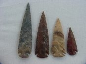 4 piece reproduction spearhead arrowhead collection jasper x346