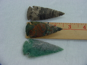 3 replica arrowheads jasper arrow heads 2 1/2 inch xcy112