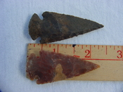  2 reproduction arrowheads 2 1/4 inch jasper arrow heads z160 