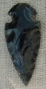  3.69" black obsidian spearhead reproduction black obsidian O425 