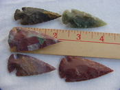  5 arrowheads points 2 1/4 replica stone arrow heads ad79 