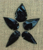  5 obsidian arrowheads reproduction black arrowheads O50 