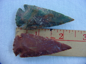  2 reproduction arrowheads 2 1/4 inch jasper arrow heads z150 