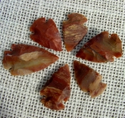  6 browns & tan arrowheads reproduction arrow bird points ks587 