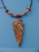  3" arrowhead necklace wire wrapped beautiful replica bn1 