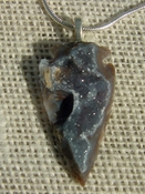  1.75" geode arrowhead necklace replica beautiful crystal kd183 