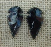  1 pair arrowheads for earrings black obsidian replica obe98 
