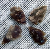  4 browns & tan arrowheads reproduction arrow bird points ks363 