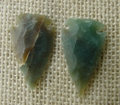  1 pair arrowheads for earrings stone green replica point ae71 