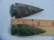 2 reproduction arrowheads 2 1/4 inch jasper arrow heads z158 