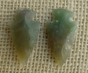  1 pair arrowheads for earrings stone green replica point ae94 