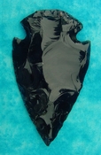  4.20" obsidian spearhead reproduction black obsidian O322 