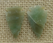  1 pair arrowheads for earrings stone green replica point ae57 
