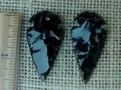  Pair of obsidian arrowheads for making custom jewelry ae239 