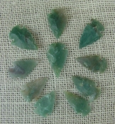  10 green arrowheads transparent stone replica arrow heads sp17 