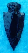  4.00" black obsidian spearhead reproduction black obsidian 0362 
