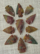  11 green with red multi colors reproduction arrowheads ks593 