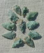  10 Light Green & multi color reproduction arrowheads ks596 