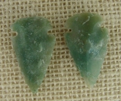  1 pair arrowheads for earrings stone green replica point ae97 