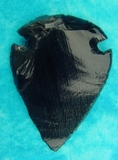  3.16" obsidian spearhead reproduction black obsidian O325 