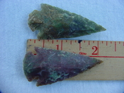  2 reproduction arrowheads 2 1/4 inch jasper arrow heads z152 