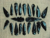  20 obsidian arrowheads reproduction black arrowheads O35 