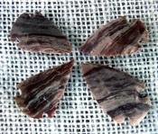  4 arrowheads reddish tan stripes reproduction bird points ks360 