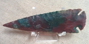  5" inch color spearhead replica stone point agate/ jasper ya356 