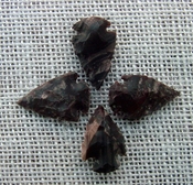 4 dark brown arrowheads reproduction arrow bird points ks387 