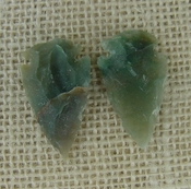  1 pair arrowheads for earrings stone green replica point ae76 