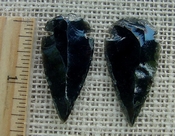  Pair of obsidian arrowheads for making custom jewelry ae189 
