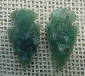  1 pair arrowheads for earrings stone green replica point ae8 