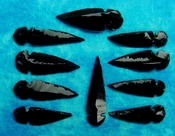  10 obsidian arrowheads reproduction black spearheads o82 