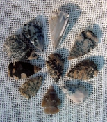  10 speckled arrowheads spotted reproduction arrowheads ks516 