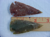  2 reproduction arrow heads 2 1/2 inch jasper arrowheads z87 