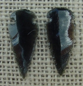  1 pair arrowheads for earrings black obsidian replica obe34 
