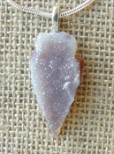  1.50" geode arrowhead necklace replica beautiful crystals na33 