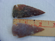  2 reproduction arrowheads 2 1/4 inch jasper arrow heads z123 