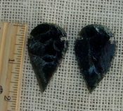 Pair of obsidian arrowheads for making custom jewelry ae211b 