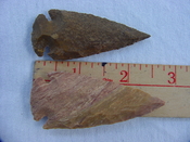  2 reproduction arrow heads 2 1/2 inch jasper arrowheads z81 