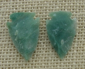  1 pair arrowheads for earrings stone green replica point ae64 