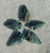  5 Green & red arrowheads reproduction arrow bird points ks614 