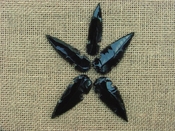  5 obsidian arrowheads reproduction black arrowheads O18 