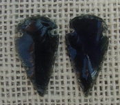 1 pair arrowheads for earrings black obsidian replica obe76 