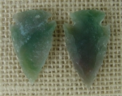  1 pair arrowheads for earrings stone green replica point ae69 