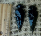  Pair of obsidian arrowheads for making custom jewelry ae142 
