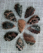  10 arrowheads reproduction specialty splotched arrowheads ks487 