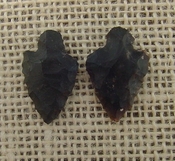  1 pair arrowheads for earrings stone dark replica point ae4 