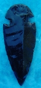  4.18" black obsidian spearhead reproduction black obsidian O331 